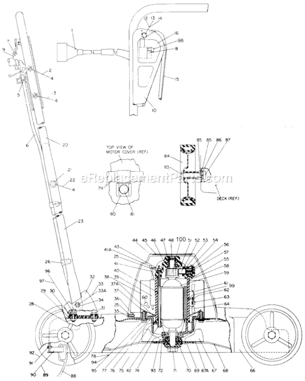 Page A Diagram and Parts List for 8000 Type 6 Black and Decker Lawn Mower